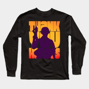 Thank You Heroes Soldier with Weapons Long Sleeve T-Shirt